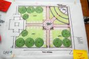 Drawing of ideas to rejuvenate the Historic Courthouse Lawn.